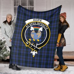 Scottish Hope (Vere-Weir) Clan Tartan Blanket with Family Crest Tartan Plaid Sherpa Blanket Scottish Plaid Tartan Plaid - ScotsTee - scotstee.com