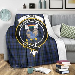 Scottish Hope (Vere-Weir) Clan Tartan Blanket with Family Crest Tartan Plaid Sherpa Blanket Scottish Plaid Tartan Plaid - ScotsTee - scotstee.com