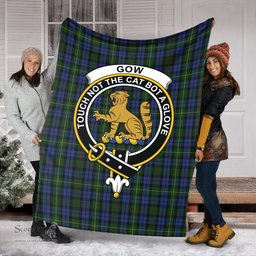 Scottish Gow Hunting Clan Tartan Blanket with Family Crest Tartan Plaid Sherpa Blanket Scottish Plaid Tartan Plaid - ScotsTee - scotstee.com