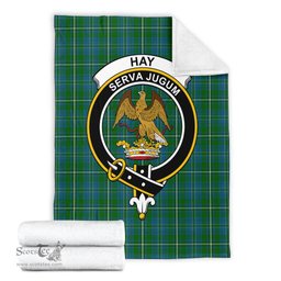 Scottish Hay Hunting Clan Tartan Blanket with Family Crest Tartan Plaid Sherpa Blanket Scottish Plaid Tartan Plaid - ScotsTee - scotstee.com