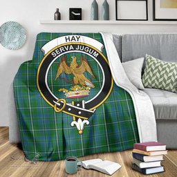 Scottish Hay Hunting Clan Tartan Blanket with Family Crest Tartan Plaid Sherpa Blanket Scottish Plaid Tartan Plaid - ScotsTee - scotstee.com
