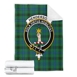 Scottish Henderson Ancient Clan Tartan Blanket with Family Crest Tartan Plaid Sherpa Blanket Scottish Plaid Tartan Plaid - ScotsTee - scotstee.com