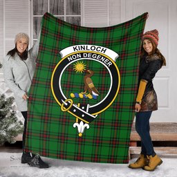 Scottish Kinloch Clan Tartan Blanket with Family Crest Tartan Plaid Sherpa Blanket Scottish Plaid Tartan Plaid - ScotsTee - scotstee.com