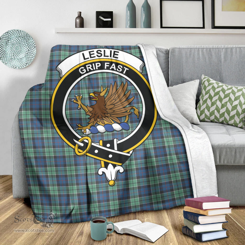 Scottish Leslie Hunting Ancient Clan Tartan Blanket with Family Crest Tartan Plaid Sherpa Blanket Scottish Plaid Tartan Plaid - ScotsTee - scotstee.com