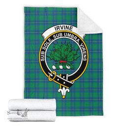 Scottish Irvine Ancient Clan Tartan Blanket with Family Crest Tartan Plaid Sherpa Blanket Scottish Plaid Tartan Plaid - ScotsTee - scotstee.com