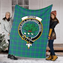 Scottish Irvine Ancient Clan Tartan Blanket with Family Crest Tartan Plaid Sherpa Blanket Scottish Plaid Tartan Plaid - ScotsTee - scotstee.com