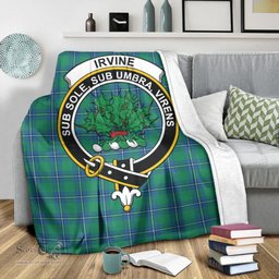 Scottish Irvine Ancient Clan Tartan Blanket with Family Crest Tartan Plaid Sherpa Blanket Scottish Plaid Tartan Plaid - ScotsTee - scotstee.com