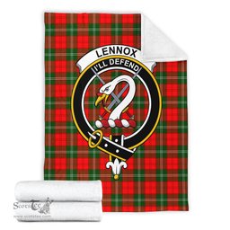 Scottish Lennox Modern Clan Tartan Blanket with Family Crest Tartan Plaid Sherpa Blanket Scottish Plaid Tartan Plaid - ScotsTee - scotstee.com