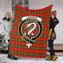 Scottish Lennox Modern Clan Tartan Blanket with Family Crest Tartan Plaid Sherpa Blanket Scottish Plaid Tartan Plaid - ScotsTee - scotstee.com