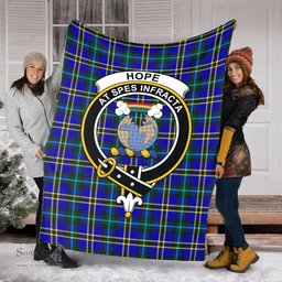 Scottish Hope Modern Clan Tartan Blanket with Family Crest Tartan Plaid Sherpa Blanket Scottish Plaid Tartan Plaid - ScotsTee - scotstee.com