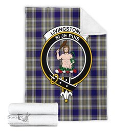 Scottish Livingston Dress Clan Tartan Blanket with Family Crest Tartan Plaid Sherpa Blanket Scottish Plaid Tartan Plaid - ScotsTee - scotstee.com