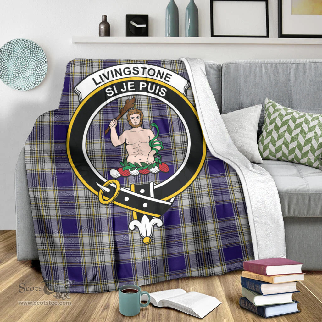 Scottish Livingston Dress Clan Tartan Blanket with Family Crest Tartan Plaid Sherpa Blanket Scottish Plaid Tartan Plaid - ScotsTee - scotstee.com