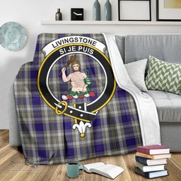 Scottish Livingston Dress Clan Tartan Blanket with Family Crest Tartan Plaid Sherpa Blanket Scottish Plaid Tartan Plaid - ScotsTee - scotstee.com