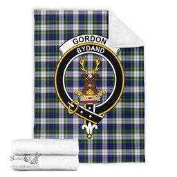 Scottish Gordon Dress Modern Clan Tartan Blanket with Family Crest Tartan Plaid Sherpa Blanket Scottish Plaid Tartan Plaid - ScotsTee - scotstee.com