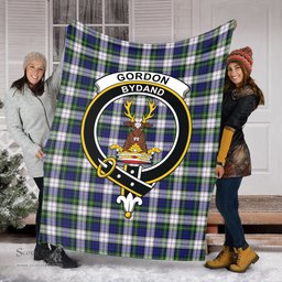 Scottish Gordon Dress Modern Clan Tartan Blanket with Family Crest Tartan Plaid Sherpa Blanket Scottish Plaid Tartan Plaid - ScotsTee - scotstee.com