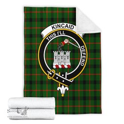 Scottish Kincaid Modern Clan Tartan Blanket with Family Crest Tartan Plaid Sherpa Blanket Scottish Plaid Tartan Plaid - ScotsTee - scotstee.com