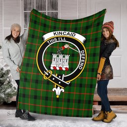 Scottish Kincaid Modern Clan Tartan Blanket with Family Crest Tartan Plaid Sherpa Blanket Scottish Plaid Tartan Plaid - ScotsTee - scotstee.com