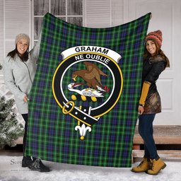 Scottish Graham of Montrose Clan Tartan Blanket with Family Crest Tartan Plaid Sherpa Blanket Scottish Plaid Tartan Plaid - ScotsTee - scotstee.com