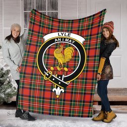 Scottish Lyle Clan Tartan Blanket with Family Crest Tartan Plaid Sherpa Blanket Scottish Plaid Tartan Plaid - ScotsTee - scotstee.com