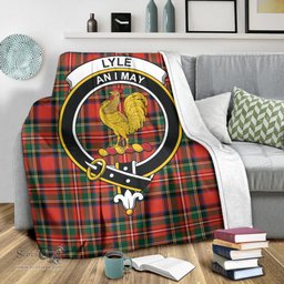 Scottish Lyle Clan Tartan Blanket with Family Crest Tartan Plaid Sherpa Blanket Scottish Plaid Tartan Plaid - ScotsTee - scotstee.com