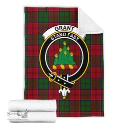 Scottish Grant Clan Tartan Blanket with Family Crest Tartan Plaid Sherpa Blanket Scottish Plaid Tartan Plaid - ScotsTee - scotstee.com