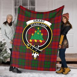 Scottish Grant Clan Tartan Blanket with Family Crest Tartan Plaid Sherpa Blanket Scottish Plaid Tartan Plaid - ScotsTee - scotstee.com