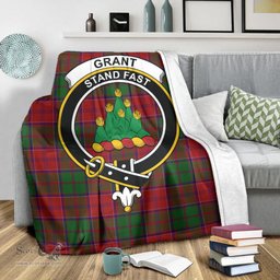 Scottish Grant Clan Tartan Blanket with Family Crest Tartan Plaid Sherpa Blanket Scottish Plaid Tartan Plaid - ScotsTee - scotstee.com