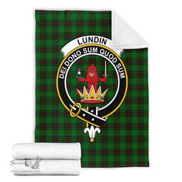 Scottish Lundin Clan Tartan Blanket with Family Crest Tartan Plaid Sherpa Blanket Scottish Plaid Tartan Plaid - ScotsTee - scotstee.com