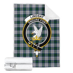 Scottish Lindsay Dress Clan Tartan Blanket with Family Crest Tartan Plaid Sherpa Blanket Scottish Plaid Tartan Plaid - ScotsTee - scotstee.com