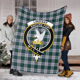 Scottish Lindsay Dress Clan Tartan Blanket with Family Crest Tartan Plaid Sherpa Blanket Scottish Plaid Tartan Plaid - ScotsTee - scotstee.com