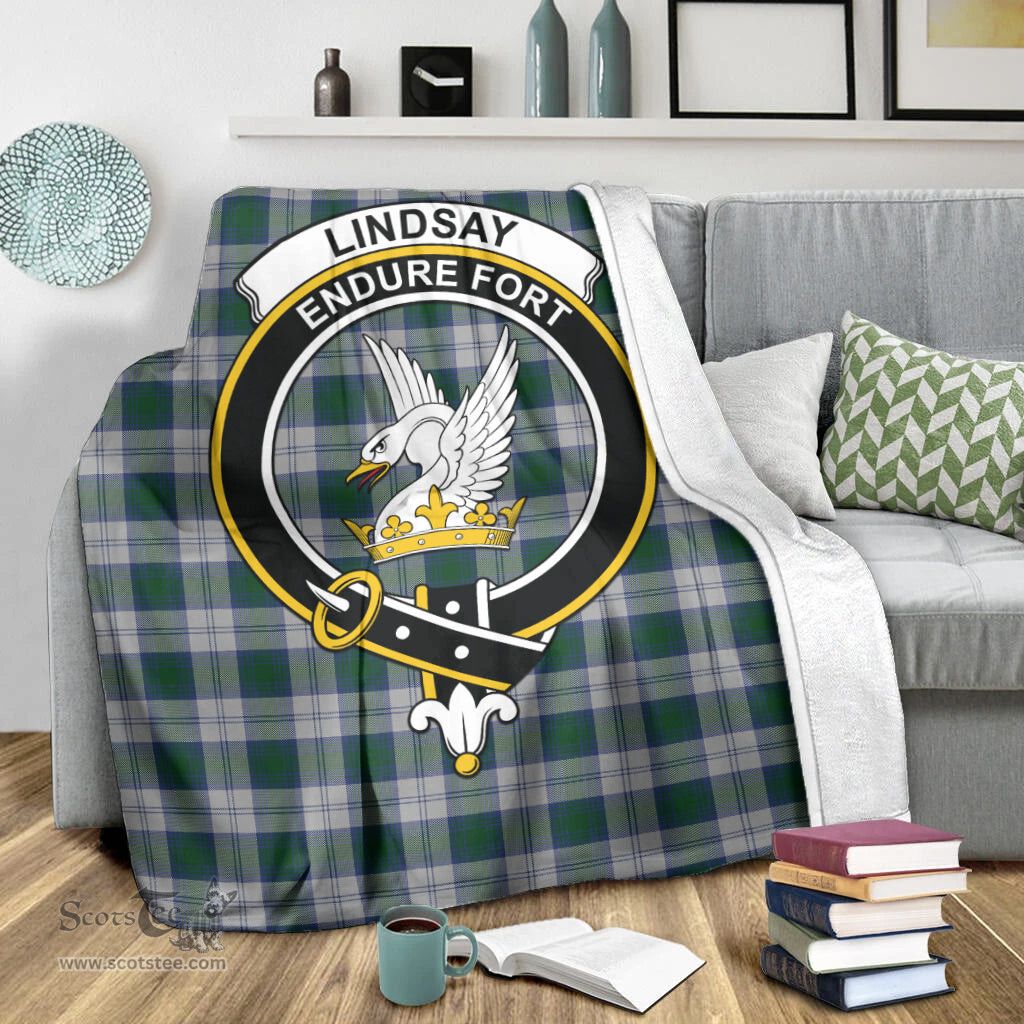 Scottish Lindsay Dress Clan Tartan Blanket with Family Crest Tartan Plaid Sherpa Blanket Scottish Plaid Tartan Plaid - ScotsTee - scotstee.com