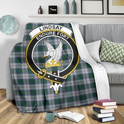 Scottish Lindsay Dress Clan Tartan Blanket with Family Crest Tartan Plaid Sherpa Blanket Scottish Plaid Tartan Plaid - ScotsTee - scotstee.com