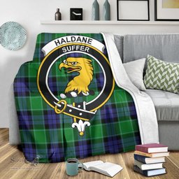 Scottish Haldane Clan Tartan Blanket with Family Crest Tartan Plaid Sherpa Blanket Scottish Plaid Tartan Plaid - ScotsTee - scotstee.com