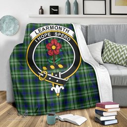 Scottish Learmonth Clan Tartan Blanket with Family Crest Tartan Plaid Sherpa Blanket Scottish Plaid Tartan Plaid - ScotsTee - scotstee.com