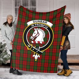 Scottish Dunbar Clan Tartan Blanket with Family Crest Tartan Plaid Sherpa Blanket Scottish Plaid Tartan Plaid - ScotsTee - scotstee.com