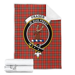 Scottish Fraser Weathered Clan Tartan Blanket with Family Crest Tartan Plaid Sherpa Blanket Scottish Plaid Tartan Plaid - ScotsTee - scotstee.com