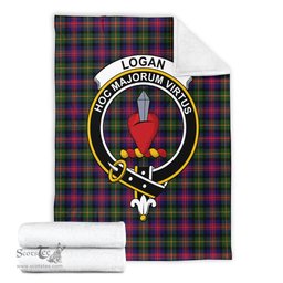Scottish Logan Modern Clan Tartan Blanket with Family Crest Tartan Plaid Sherpa Blanket Scottish Plaid Tartan Plaid - ScotsTee - scotstee.com