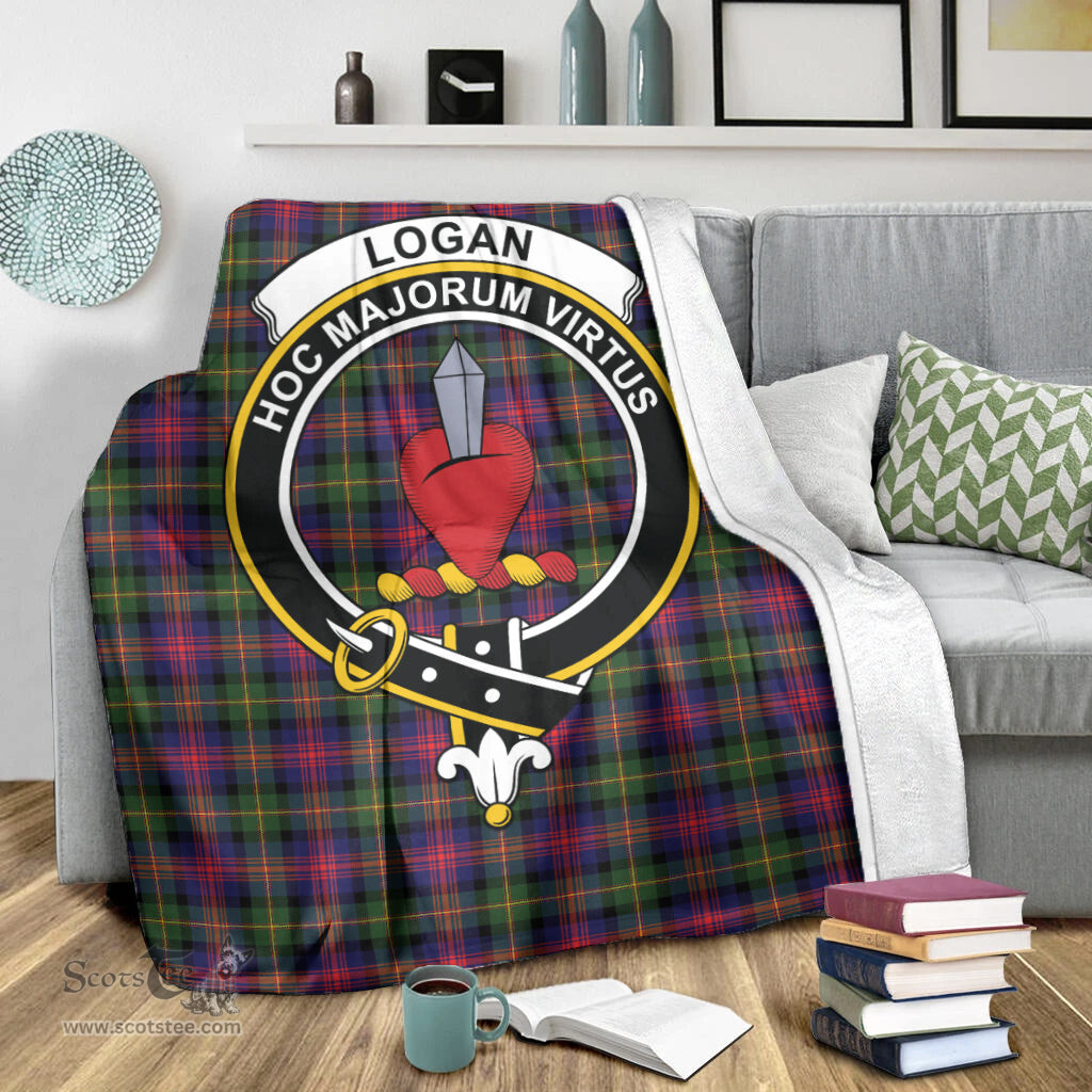 Scottish Logan Modern Clan Tartan Blanket with Family Crest Tartan Plaid Sherpa Blanket Scottish Plaid Tartan Plaid - ScotsTee - scotstee.com