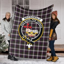 Scottish MacDonald Dress Clan Tartan Blanket with Family Crest Tartan Plaid Sherpa Blanket Scottish Plaid Tartan Plaid - ScotsTee - scotstee.com