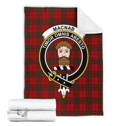 Scottish MacNab Clan Tartan Blanket with Family Crest Tartan Plaid Sherpa Blanket Scottish Plaid Tartan Plaid - ScotsTee - scotstee.com