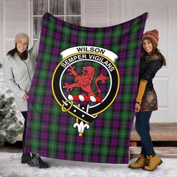 Scottish Wilson Clan Tartan Blanket with Family Crest Tartan Plaid Sherpa Blanket Scottish Plaid Tartan Plaid - ScotsTee - scotstee.com