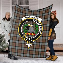 Scottish MacLaren Weathered Clan Tartan Blanket with Family Crest Tartan Plaid Sherpa Blanket Scottish Plaid Tartan Plaid - ScotsTee - scotstee.com