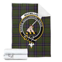 Scottish MacMillan Hunting Modern Clan Tartan Blanket with Family Crest Tartan Plaid Sherpa Blanket Scottish Plaid Tartan Plaid - ScotsTee - scotstee.com