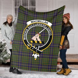 Scottish MacMillan Hunting Modern Clan Tartan Blanket with Family Crest Tartan Plaid Sherpa Blanket Scottish Plaid Tartan Plaid - ScotsTee - scotstee.com
