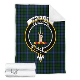 Scottish MacIntyre Clan Tartan Blanket with Family Crest Tartan Plaid Sherpa Blanket Scottish Plaid Tartan Plaid - ScotsTee - scotstee.com