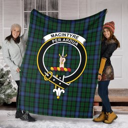 Scottish MacIntyre Clan Tartan Blanket with Family Crest Tartan Plaid Sherpa Blanket Scottish Plaid Tartan Plaid - ScotsTee - scotstee.com