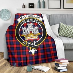Scottish MacLachlan Modern Clan Tartan Blanket with Family Crest Tartan Plaid Sherpa Blanket Scottish Plaid Tartan Plaid - ScotsTee - scotstee.com