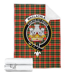 Scottish MacLachlan Hunting Modern Clan Tartan Blanket with Family Crest Tartan Plaid Sherpa Blanket Scottish Plaid Tartan Plaid - ScotsTee - scotstee.com