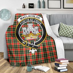 Scottish MacLachlan Hunting Modern Clan Tartan Blanket with Family Crest Tartan Plaid Sherpa Blanket Scottish Plaid Tartan Plaid - ScotsTee - scotstee.com