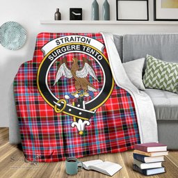 Scottish Straiton Clan Tartan Blanket with Family Crest Tartan Plaid Sherpa Blanket Scottish Plaid Tartan Plaid - ScotsTee - scotstee.com